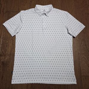 Mizzen Main Polo Shirt Mens Large Geometric Trim Fit Performance Stretch Versa